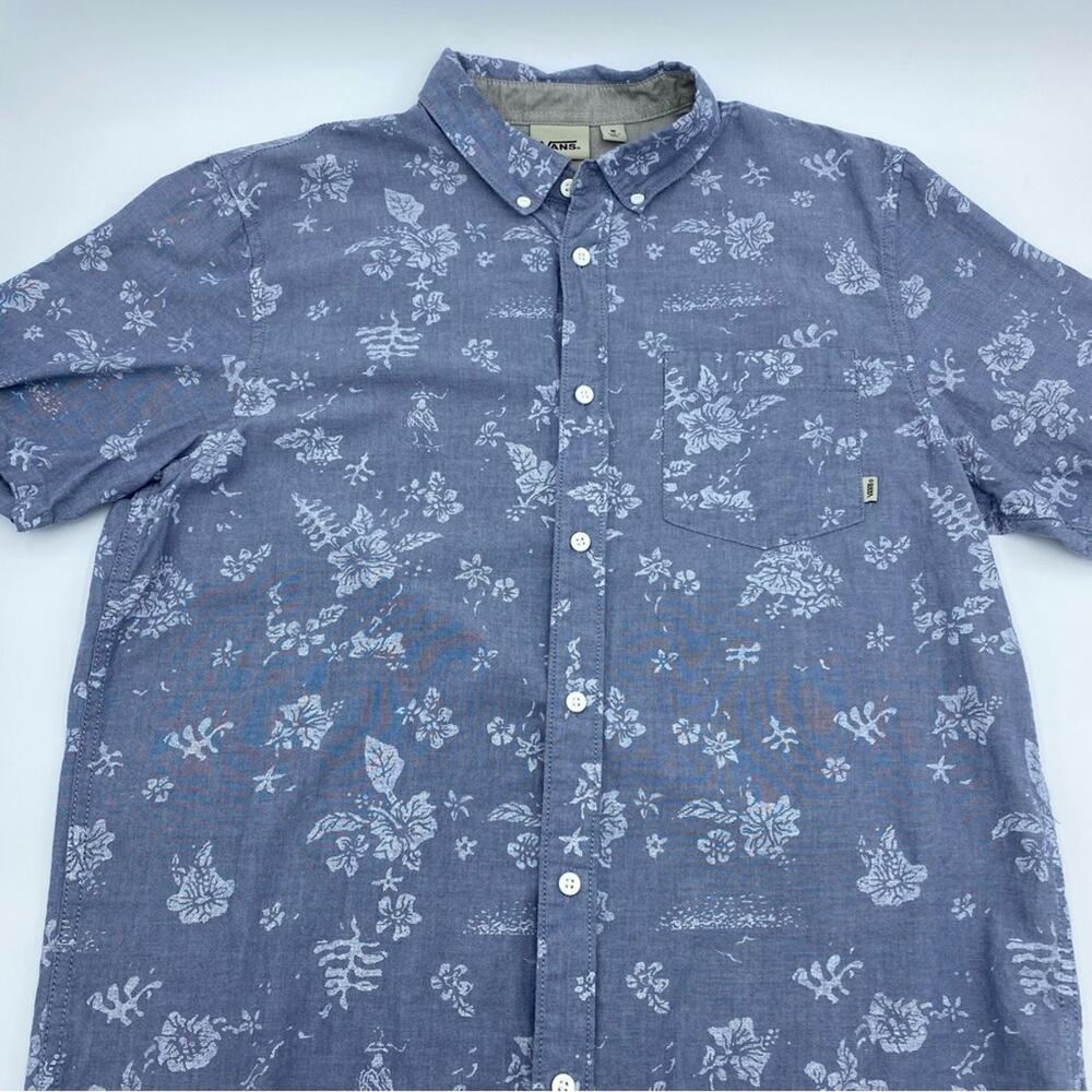 Vans Men Shirt Vintage Hawaiian Print Short Sleeve Button Shirt‎ Medium